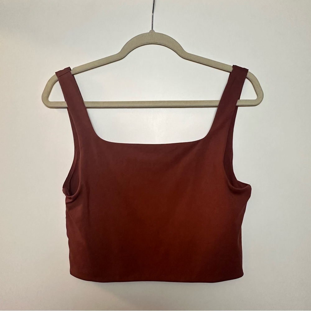 Aritzia Babaton Contour Square Neck Tank in Rusty Red/Brown Colour - Picture 9 of 12